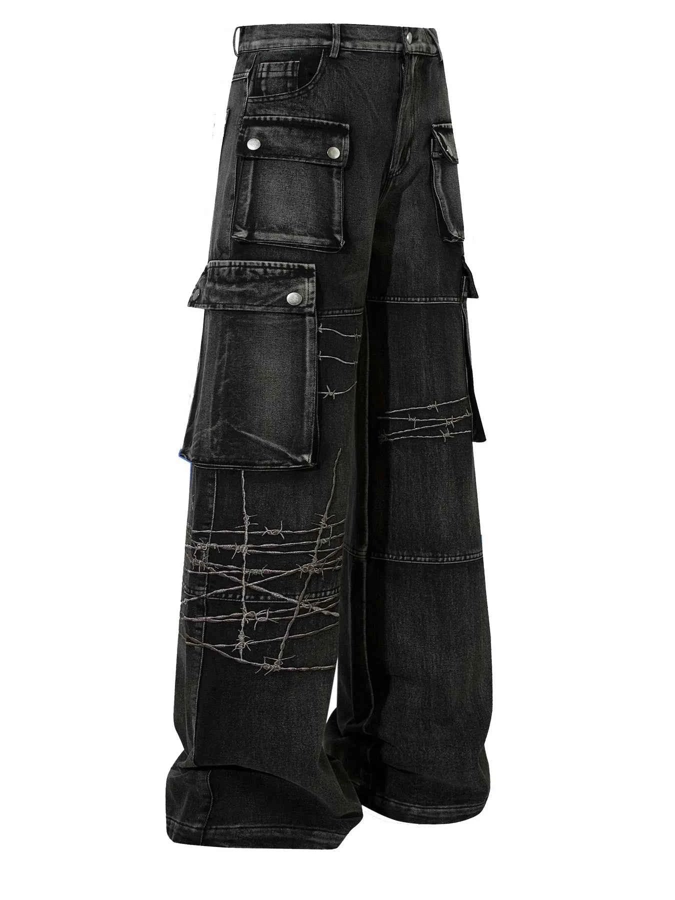 Men's Wide Leg Cargo Jeans